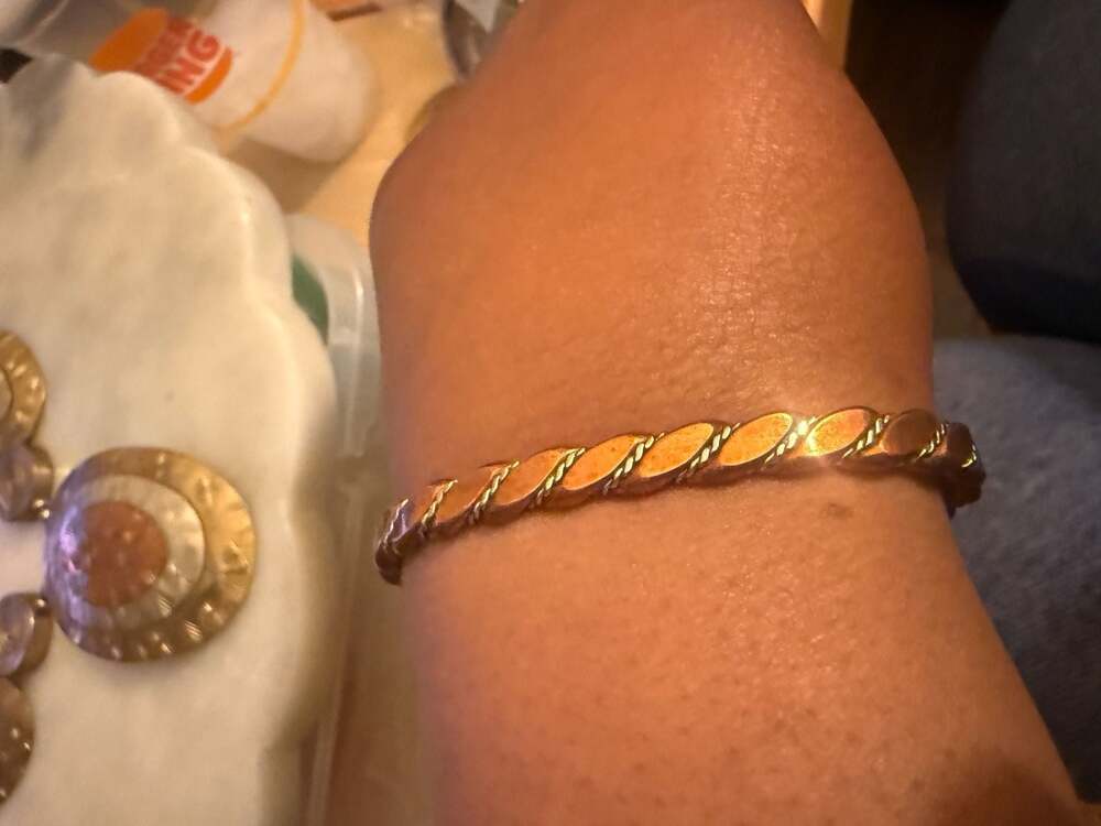 Tahe Navajo Twisted Copper and Sterling Silver Cuff Bracelet